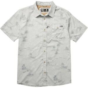 Salty Crew Men's Seafarer Tech Woven T-Shirt Button up Short Sleeve Size Medium